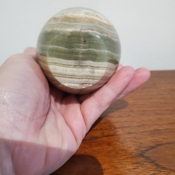 Onyx Polished Stone Vase Brown, tan, green,‎ cream 4" Tall - Picture 5 of 10